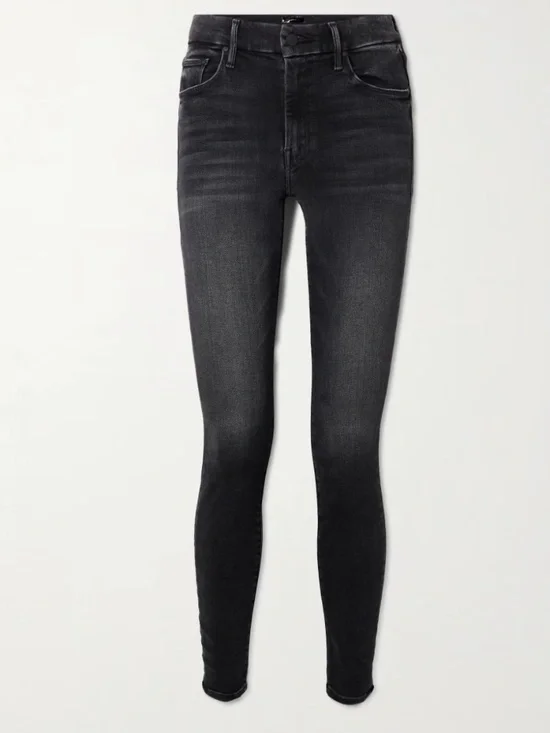 MOTHER sz 28 the looker black denim jeans mid rise skinny - Picture 3 of 7